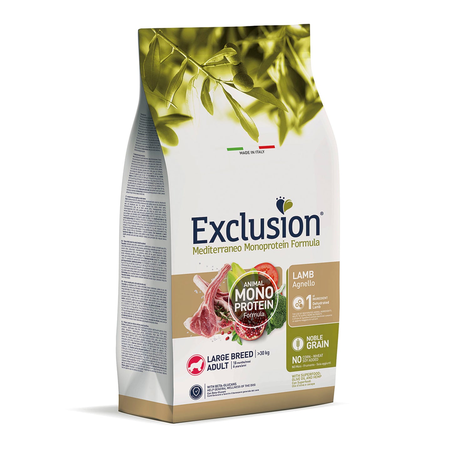 Exclusion Dog - MEDITERRANEAN Monoprotein - Adult Large Lamb