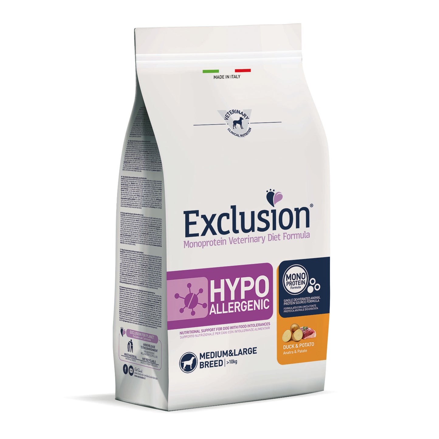 Exclusion Dog VET - HYPOALLERGENIC -Adult Med&La Duck