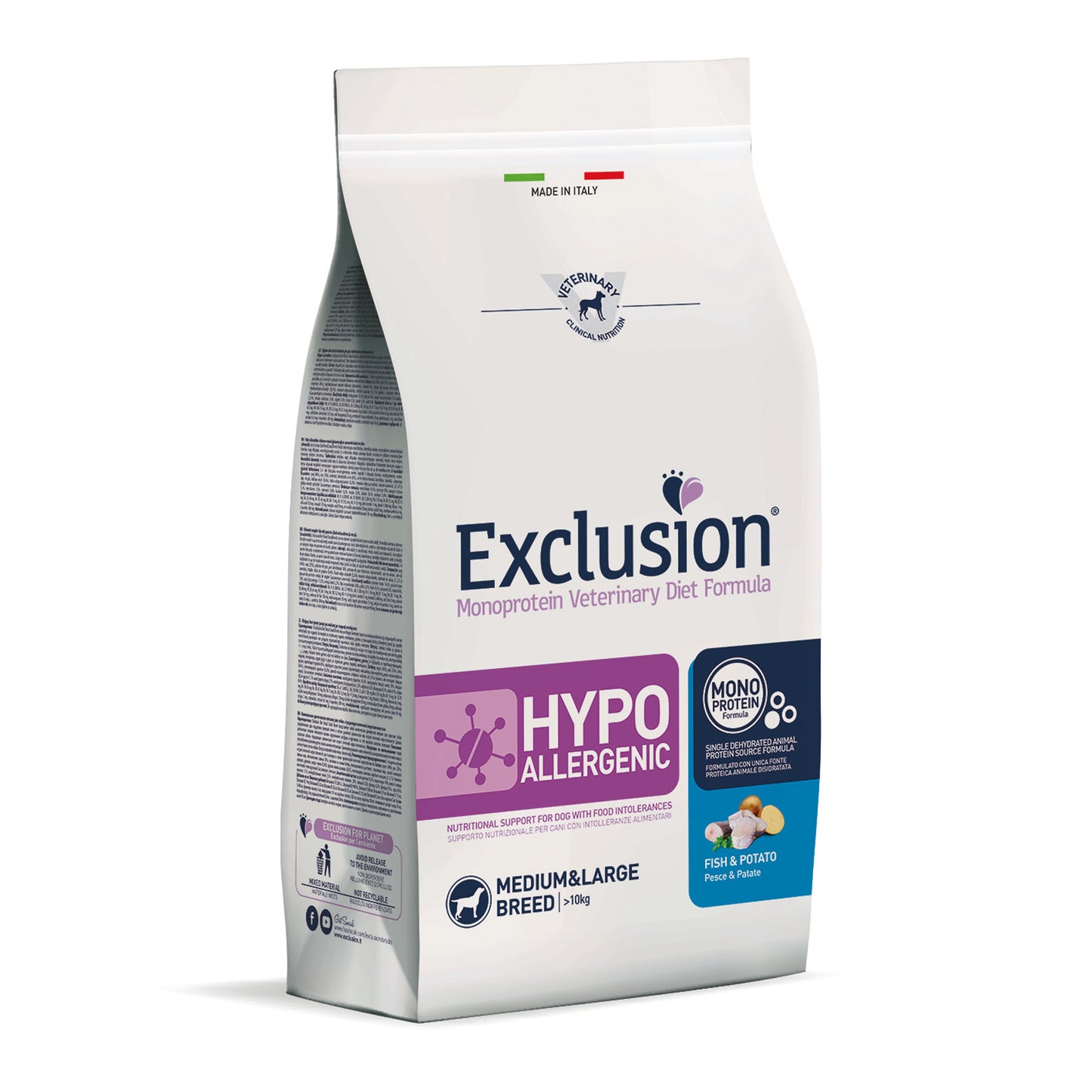Exclusion Dog VET - HYPOALLERGENIC -Adult Med & La Fish