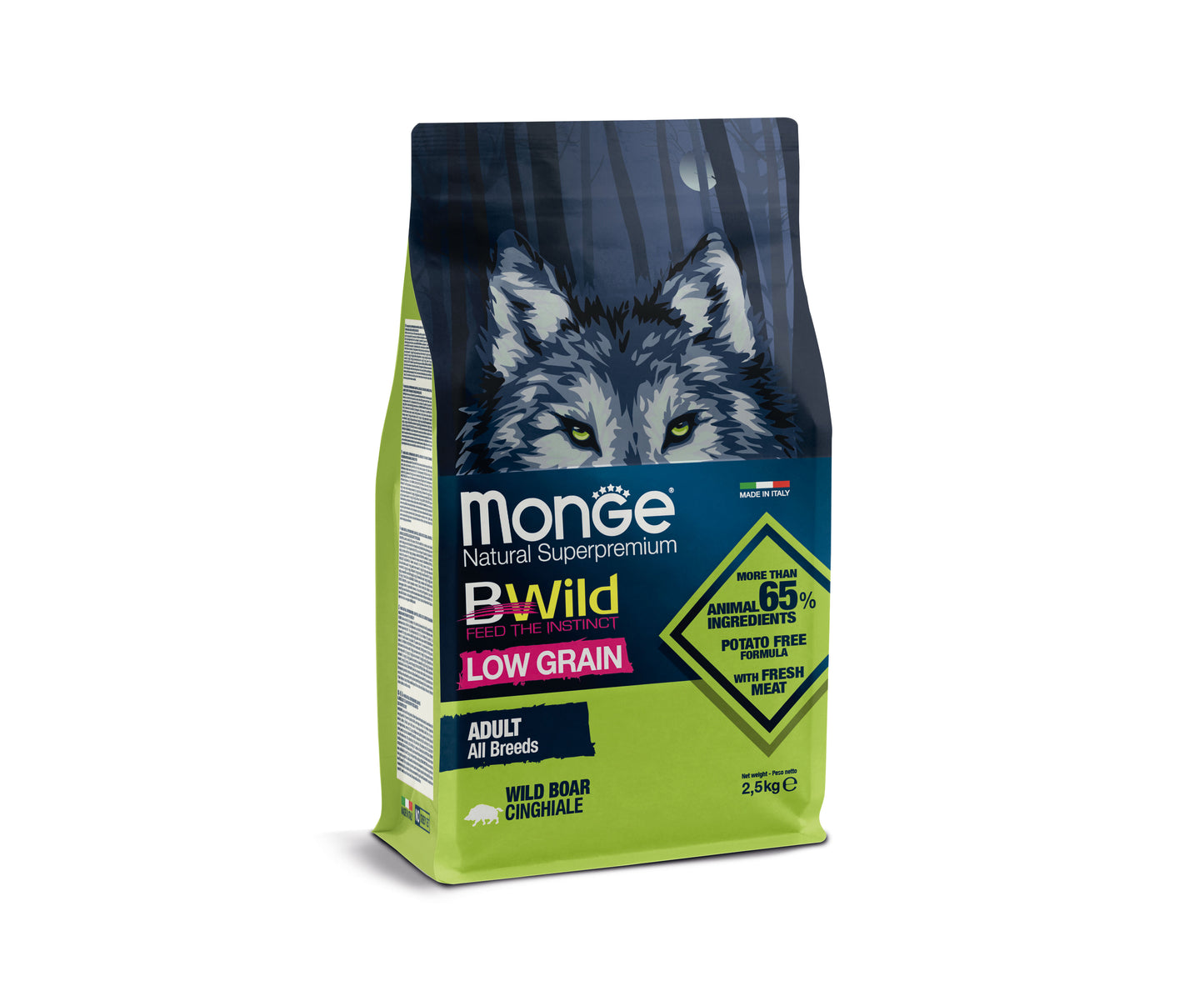 Monge Dog - BWild - LOW GRAIN -  Adult Boar
