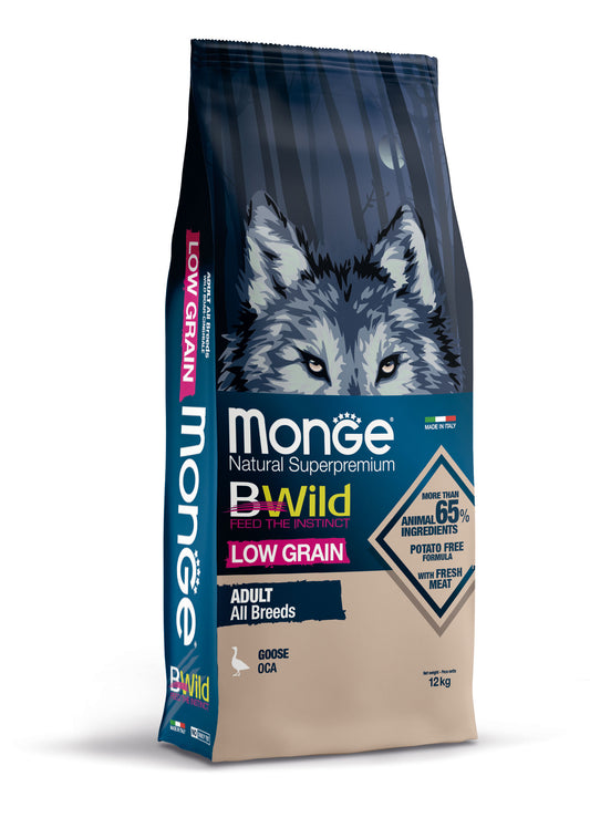 Monge Dog - BWild - LOW GRAIN -  Adult Goose