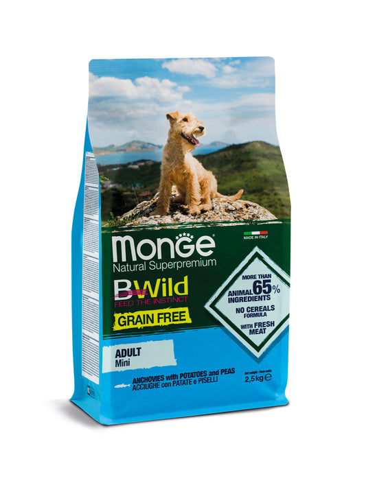Monge Dog - BWild - GRAIN FREE - Mini Adult Anchovy