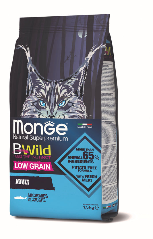 Monge Cat - BWild - LOW GRAIN - Adult Anchovies