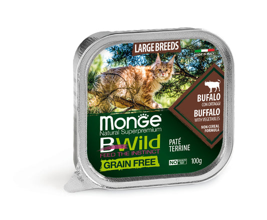 Monge Cat - Bwild - GRAIN FREE - LARGE Adult Buffalo Paté