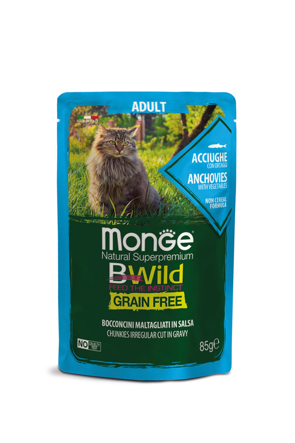 Monge Cat - Bwild - GRAIN FREE - Adult Anchovies