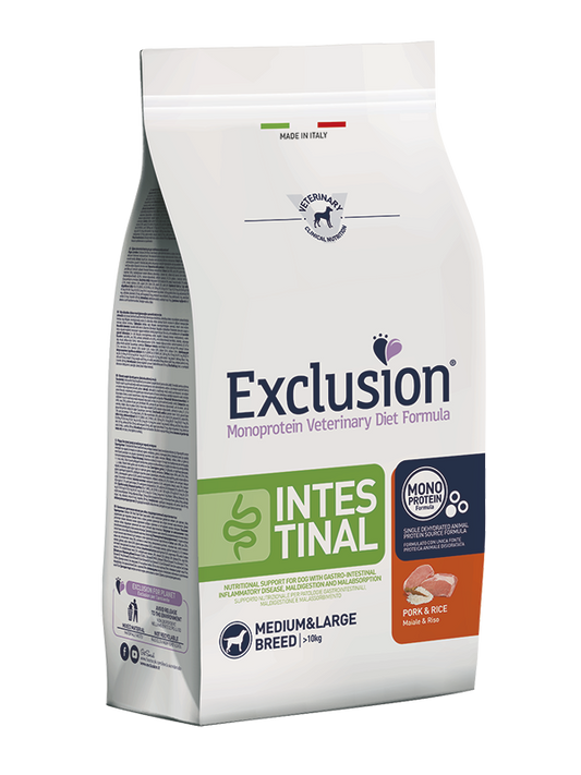 Exclusion Dog VET - INTESTINAL Monoprotein - Adult Med&La Pork